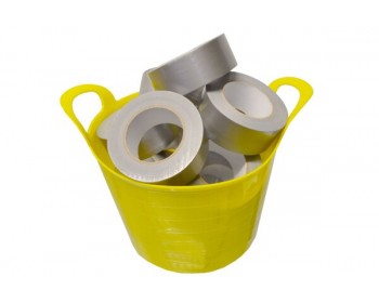 Bucket of 48mm x 45m Silver Cloth Tape